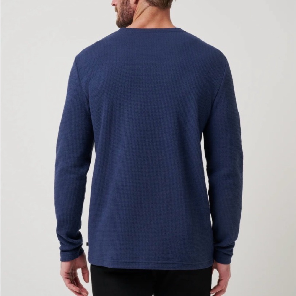 Travis Mathew Cloud Waffle Crew - mood indigo/blue - size XXL - Picture 2 of 9